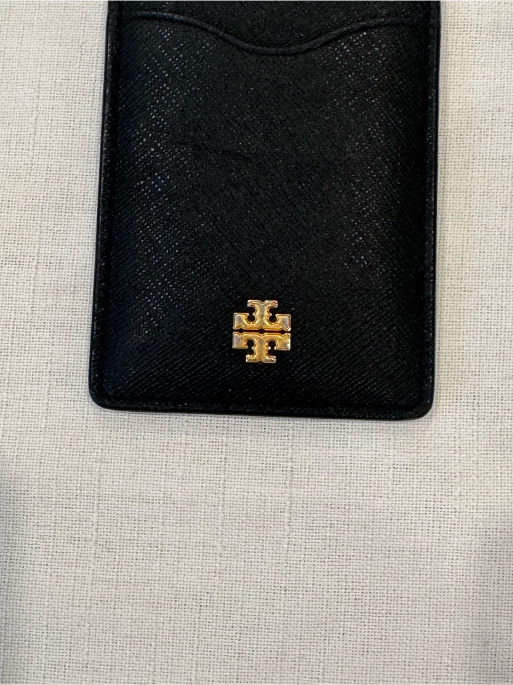 (BUNDLE) Tory Burch Black Zip Card Holder and Card Sleeve with Gold Logo - Picture 7 of 8